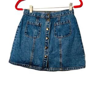 BDG Denim Mini Button Down Jean Skirt sz S/P